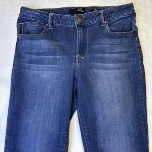 Womens 1822 Denim Taylor Cropped Straight Mid-Rise Cuffed Jeans 12 Casual Summer
